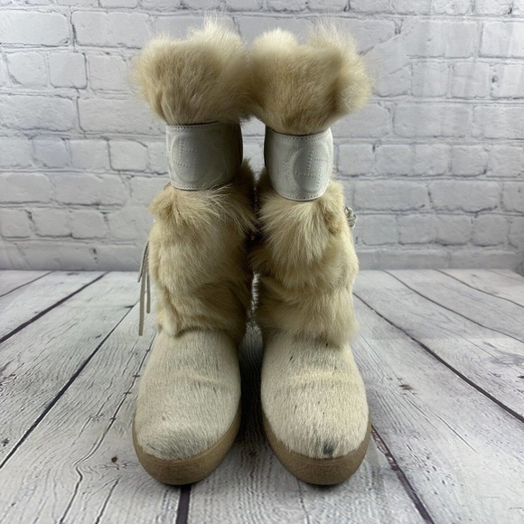 PAJAR OSCAR ITALIAN Sport Goat Hair Boots Ivory‎ WOMENS SZ US 6.5 EU 37 - Picture 2 of 16